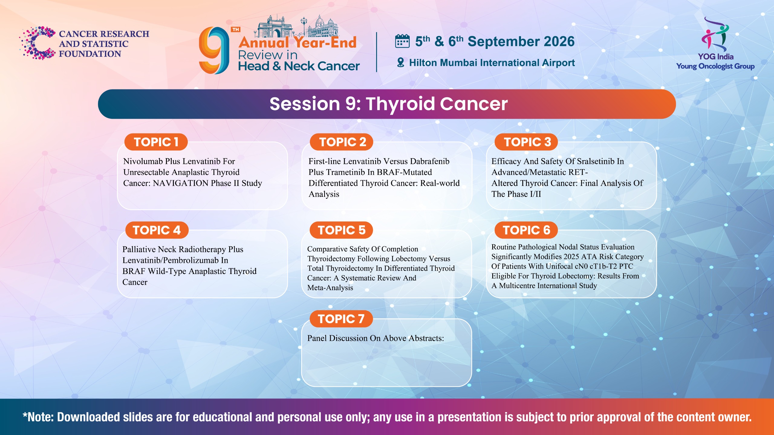 Session 9: Thyroid Cancer