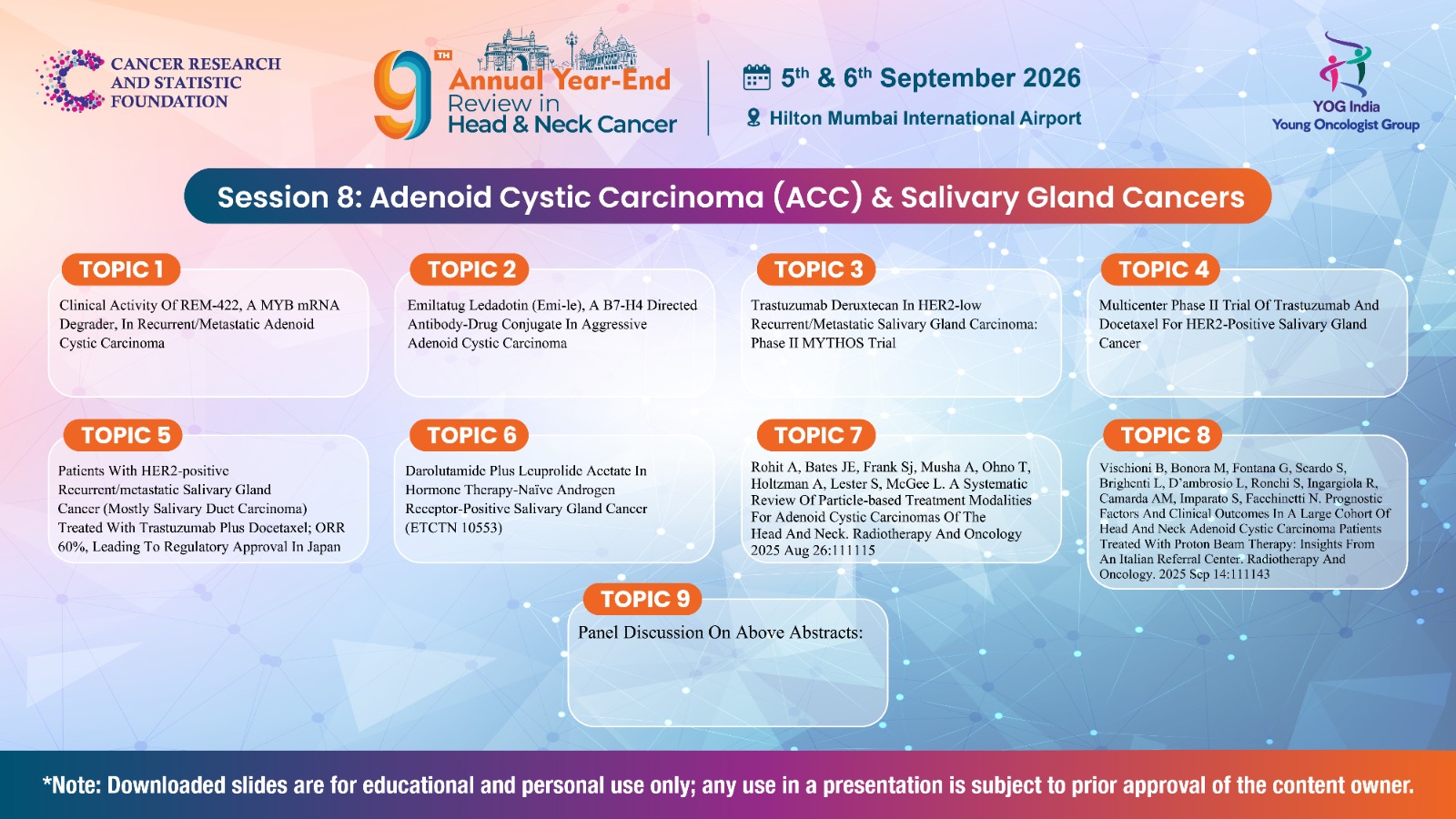 Session 8: Adenoid Cystic Carcinoma (ACC) & Salivary Gland Cancers